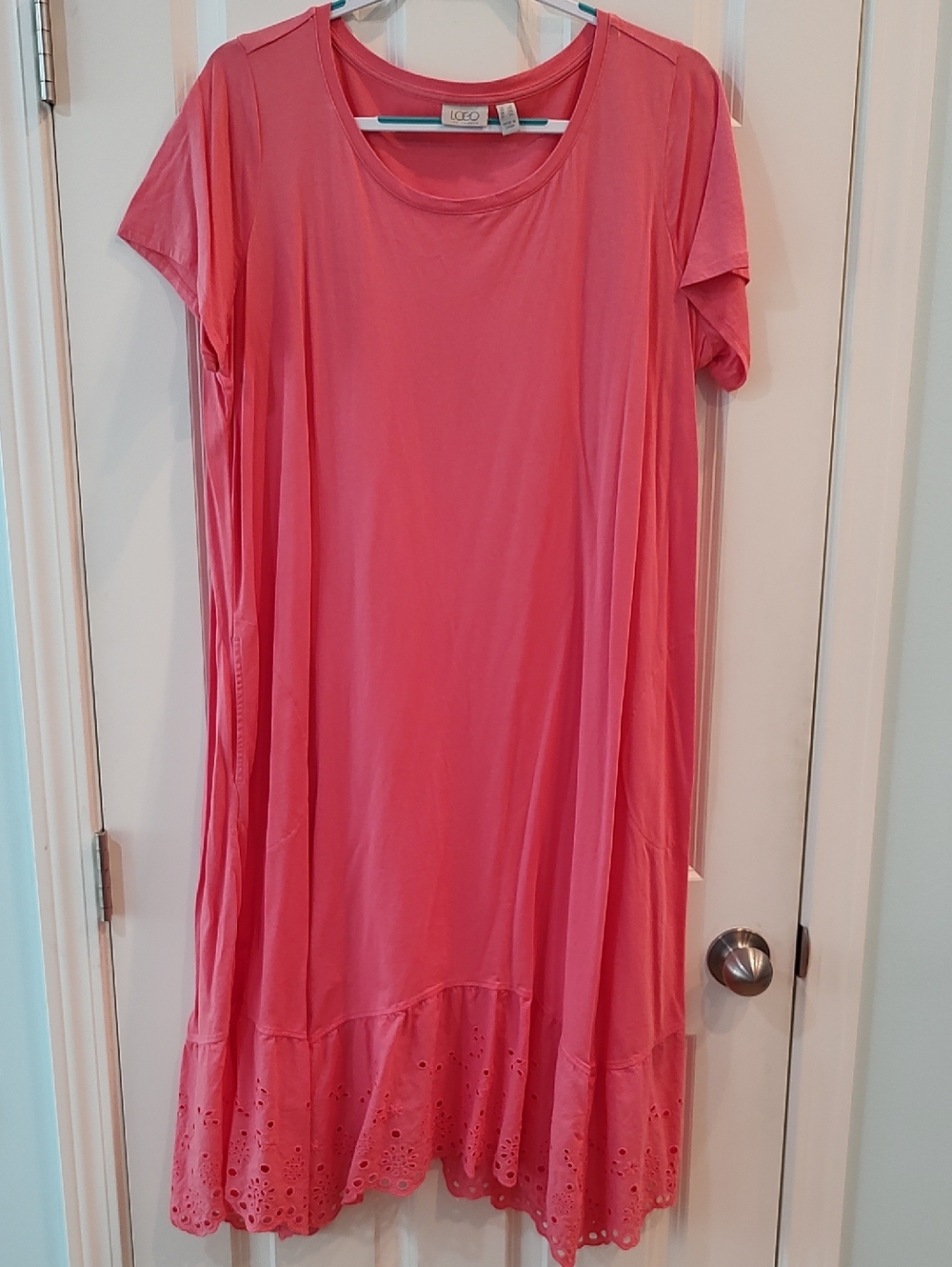 LOGO by Lori Goldstein Coral Pink Midi Dress